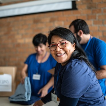 woman volunteering for a local organization