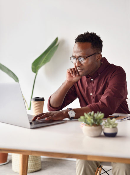 Man working on laptop