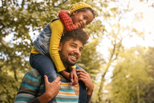 man playing with child