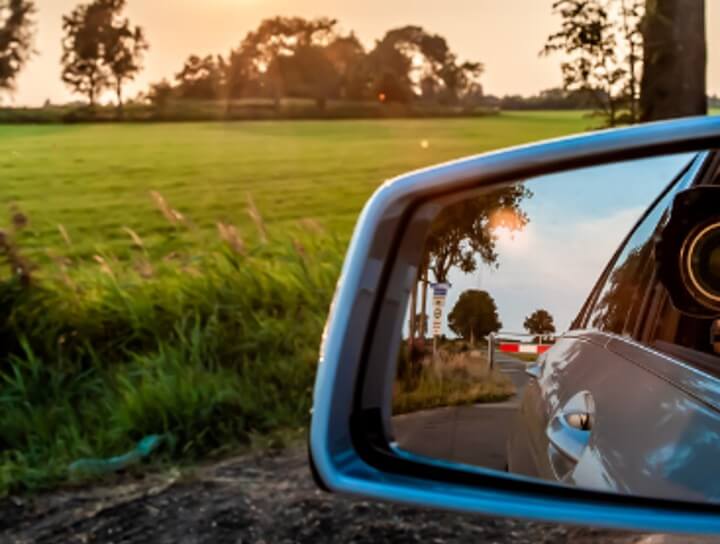side mirror of car