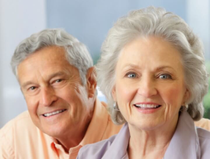 senior couple smiling