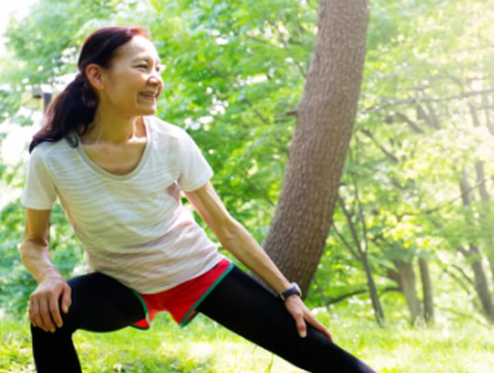 senior woman stretching