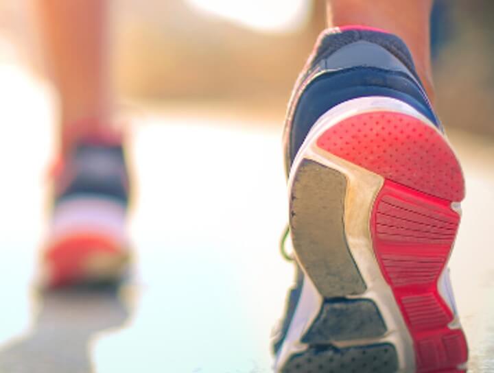 sneakers or person walking