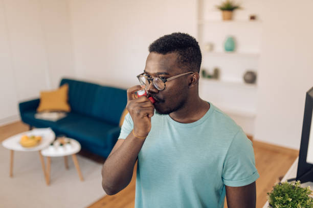 man with inhaler