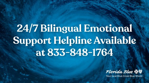 24/7 bilingual emotional support helpline available at 833-848-1764