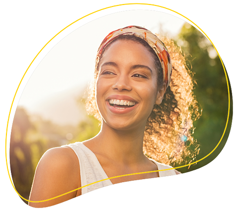 Woman outdoors smiling